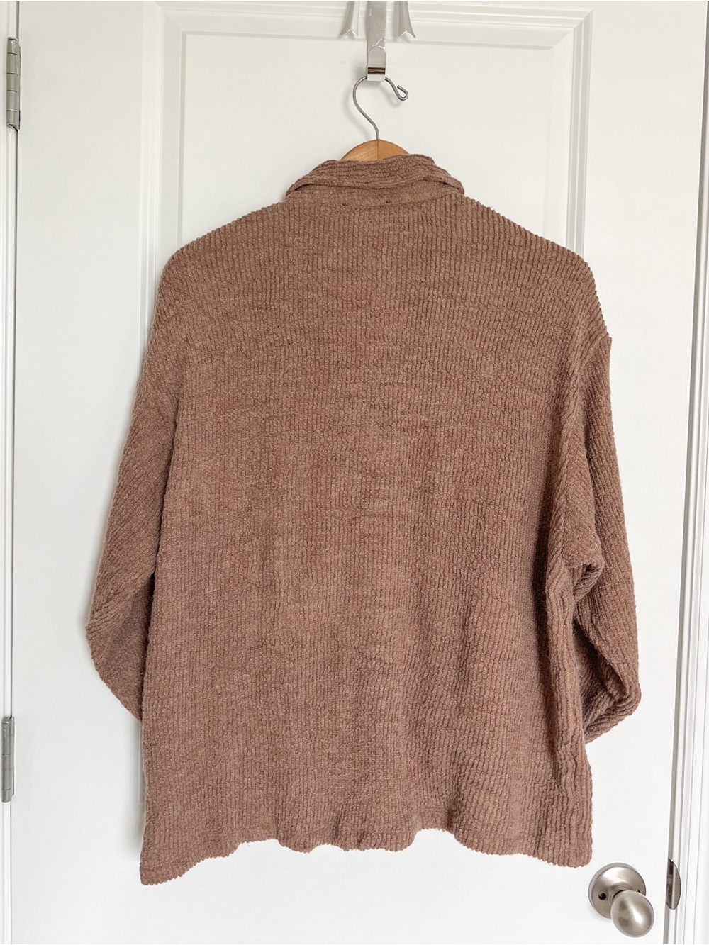 VICI Ribbed Knit Button Down Teddy Shacket - Picture 4 of 8